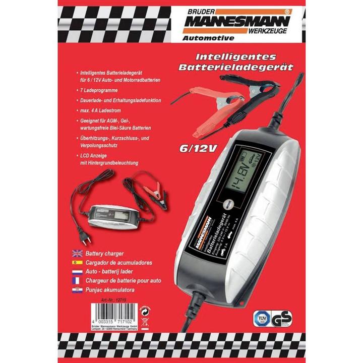 Image du produit Mannesmann Chargeur de voiture (12V, 6V, 4 A)