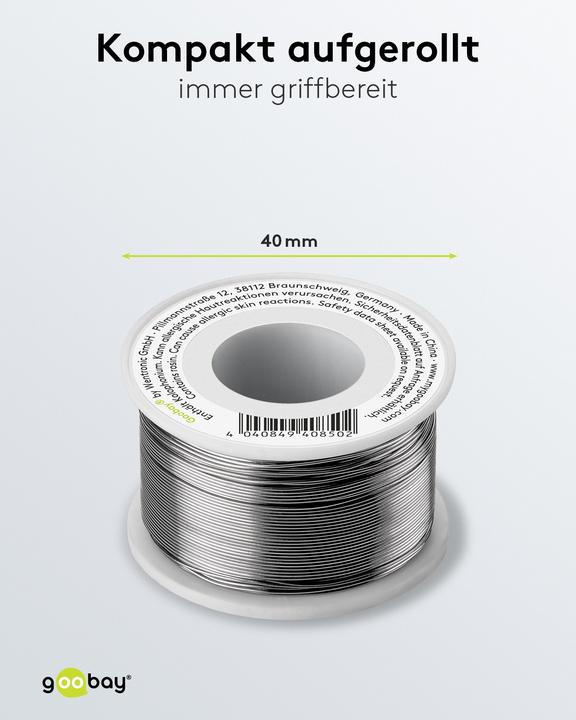 Image du produit Goobay Étain de soudure professionnel sans plomb, ø 0,56 mm, 100 g (Souder)