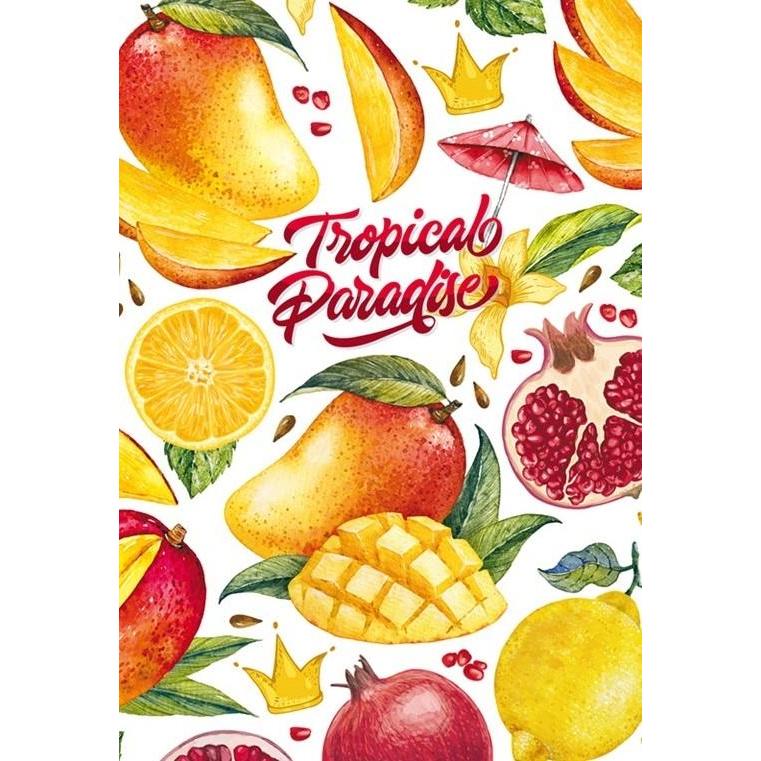 Fresh, Quaderno + Bloc notes, Dekoratives Notizbuch 128x165/64K Linie Exotische Früchte (Righe)