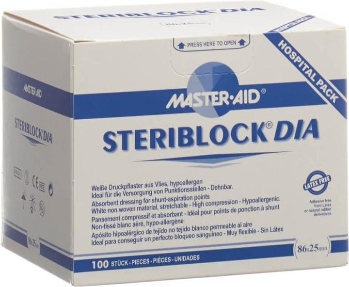 Master Aid Steriblock Vliespflaster 86x25mm steril Box 100 Stk (100x)
