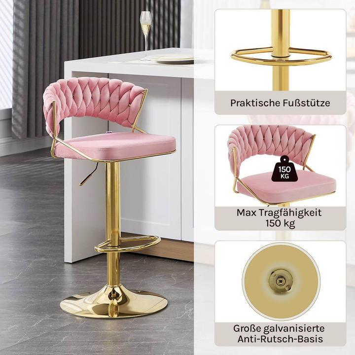 Produktbild Woltu 2x Barhocker höhenverstellbar