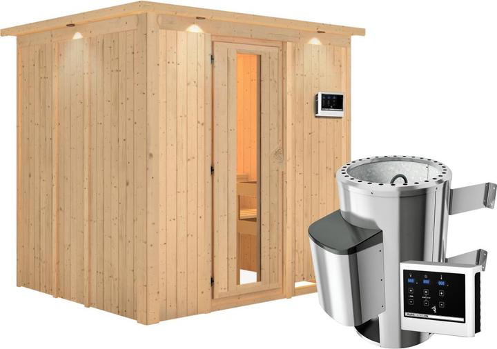 Image du produit Karibu Sauna Eupin entrée frontale, couronne (Contrôle externe Plug & Play 3,6 KW)