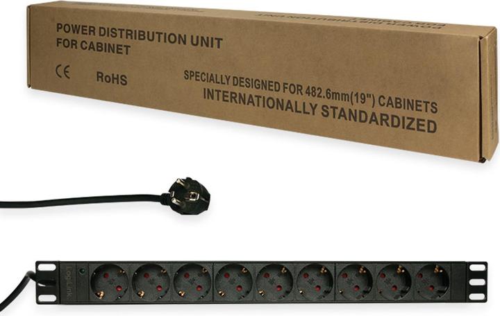 Produktbild LogiLink Stromverteilungseinheit (9x, CEE 7/7, 2 m)