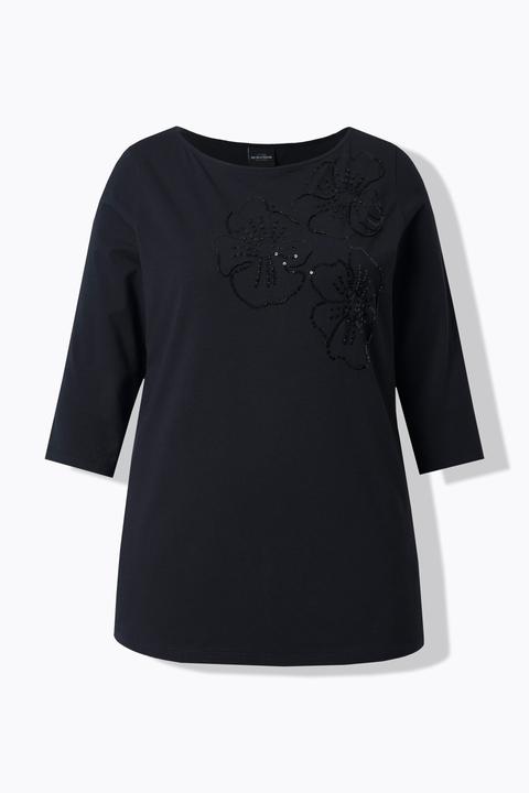 Actual product image Ulla Popken Sequined Floral Tee (54)