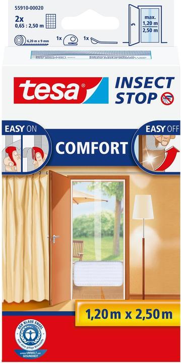 Actual product image tesa Insect screen COMFORT for windows, with Velcro tape, self-adhesive, without drilling (65 x 250 cm)
