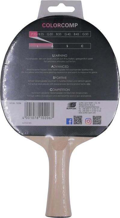 Actual product image Sunflex Raquette tennis de table pink