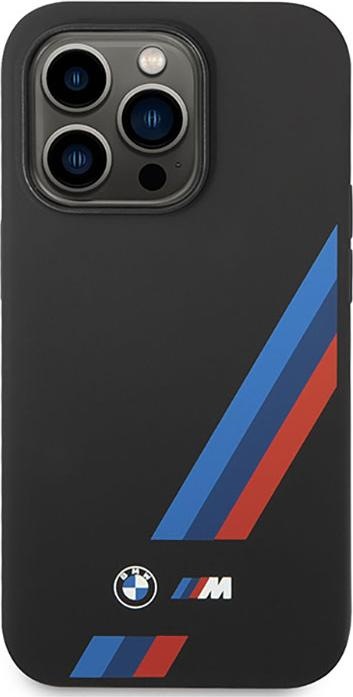 Produktbild BMW Etui BMHCP14L22SOTK iPhone 14 Pro 6,1" czarny/black Silicone Slanted Sttripes (Apple iPhone 14 Pro)