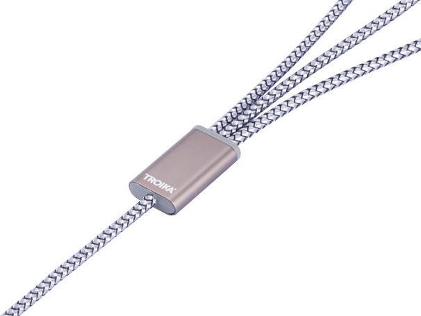 Produktbild Troika DREIZACK Ladekabel 3 in 1, grau (1 m, 5 W)