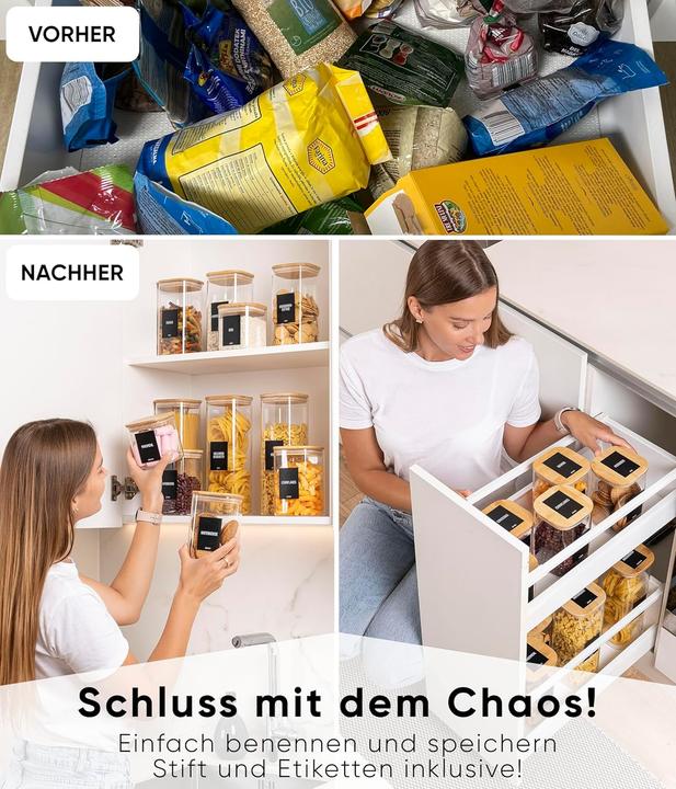 Produktbild Deco haus Vorratsgläser-Set mit Deckel (0.80 l)