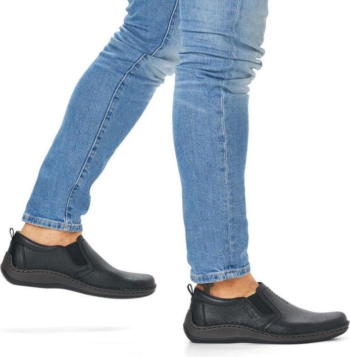 Image du produit Rieker Schwarze Herren-Slipper aus Leder (43)