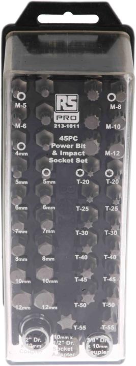 Actual product image RS PRO 045 piece HD power tool bit/socket set