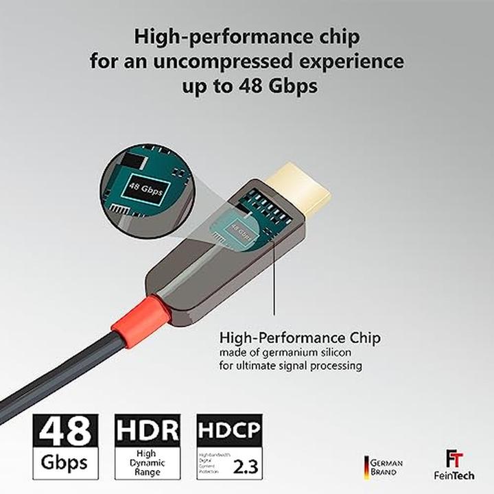 Image du produit FeinTech VMI90200 Optisches HDMI Glasfaser-Hybrid Kabel 8K 60Hz / 4K 120Hz 48 Gbps 20 m (20 m)