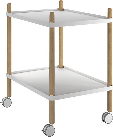 Immagine prodotto Paperflow Carrello con 2 ripiani, telaio in legno massello, bianco.