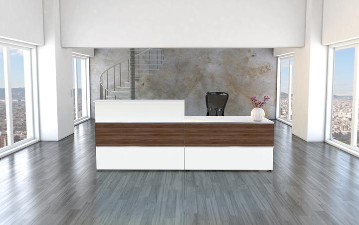 Produktbild Kerkmann Anbautheke weiss, nussbaum 140,0 x 92,0 x 108,0 cm (140 x 92 x 108 cm)