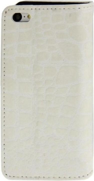 Produktbild König Design Handyhülle Croco (Flip Quer) für Handy Apple iPhone 5C weiss (Apple iPhone 5c)