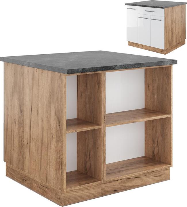 Goldkraft Eiche, Weiss Hochglanz