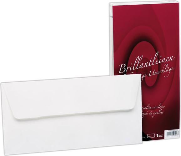 Actual product image Rössler Papier Envelopes DL,25 white brilliant linen,lined (25x)