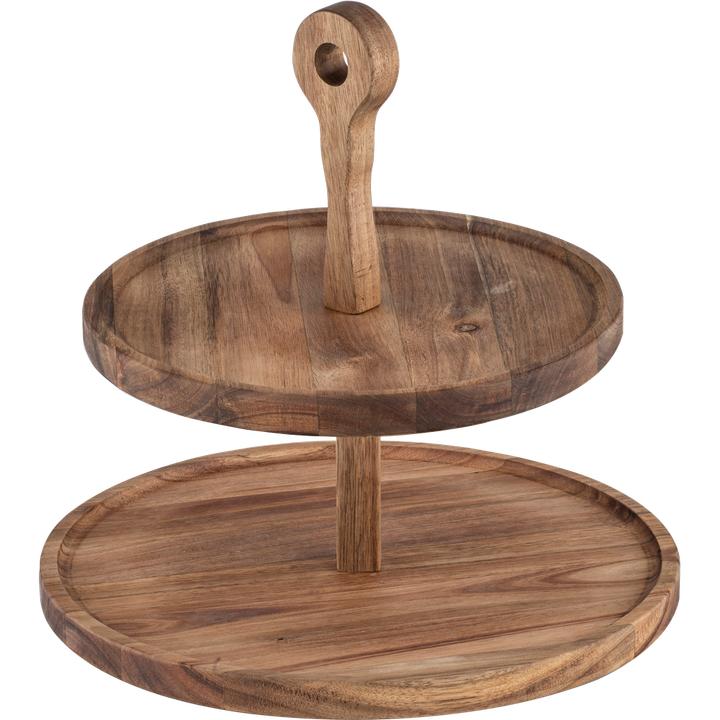 Actual product image Ladelle Gather Round acacia 2-storey serving tower