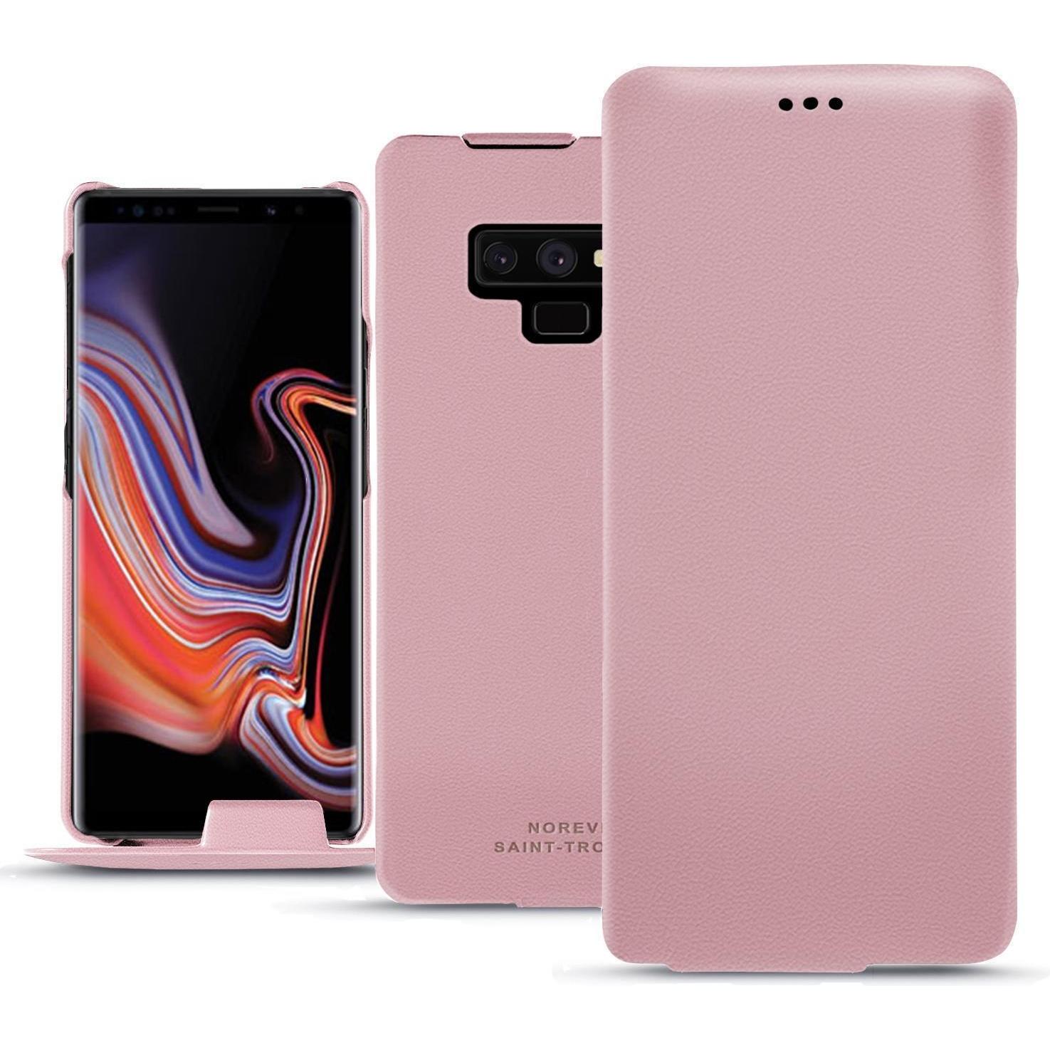 Noreve Lederschutzhülle vertikal (Samsung Galaxy Note 9), Smartphone Hülle, Rosa