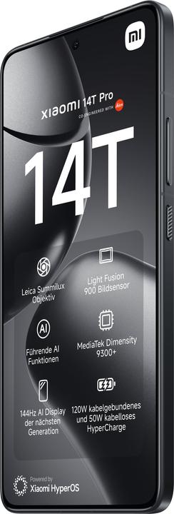 Productafbeelding Xiaomi 14T Pro 12GB/512GB (512 GB, Titanium Zwart, 6.67", Dubbele SIM, 5G)