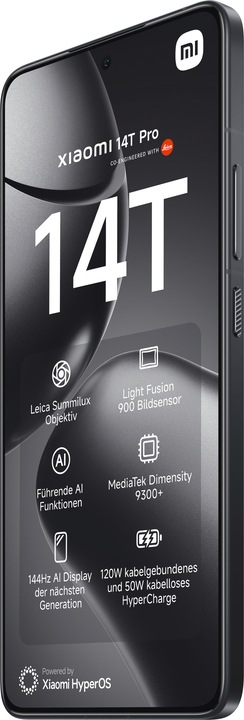 Produktbild Xiaomi 14T Pro (512 GB, Titan Black, 6.67", Dual SIM, 50 Mpx, 5G)