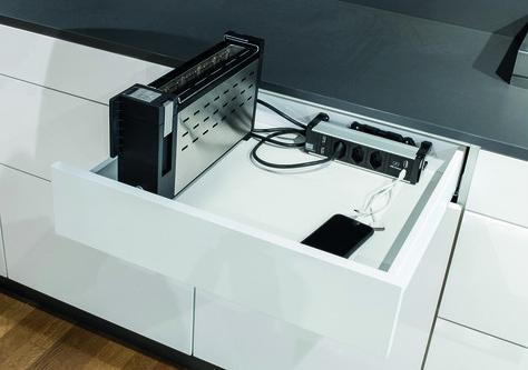 Image du produit Werkstarck Bloc tiroir Mediabox avec prises 230 V et ports USB