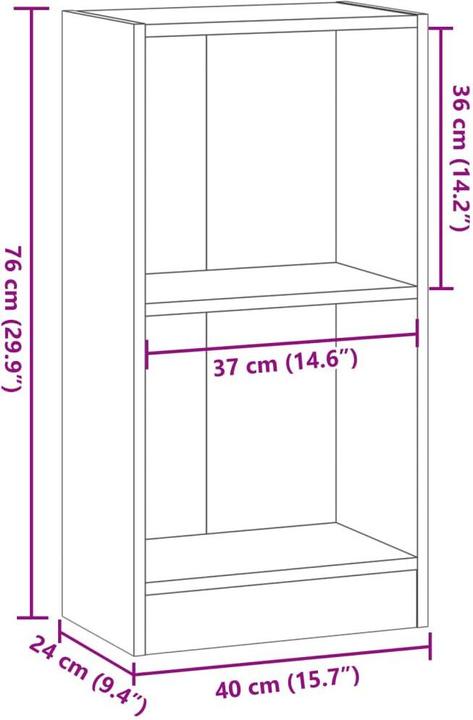 Produktbild vidaXL Bücherregal (40 x 24 x 76 cm)