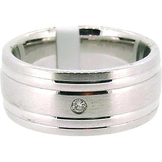 Gooix, Ring, Bandring mit Brillant mattiert/poliert, (48, 925 Silber)