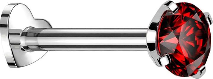 Immagine prodotto Star Piercing Micro labret cuore filo interno argento cristallo rosso set (senza ottone, Titanio)