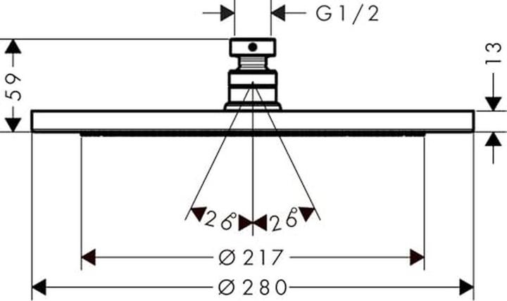 Image du produit hansgrohe HG Douche de tête CROMA 280 AIR 1JET DN 15 EcoSmart 9 l/min chrome (1 Type de jet, 9 l/min)