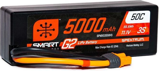 Produktbild Spektrum 5000mAh 3S 11.1V Smart G2 LiPo 50C Hard Case IC3 (11.10 V, 5000 mAh)