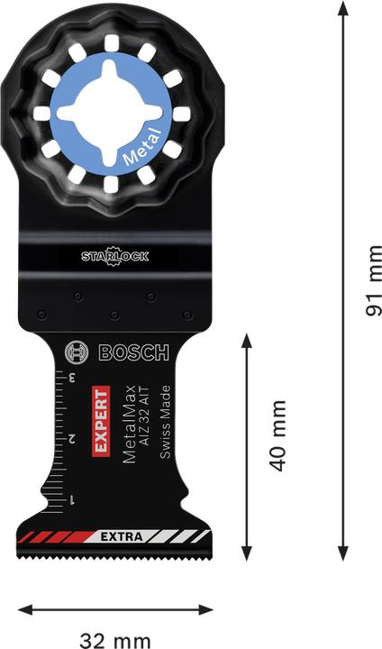 Actual product image Bosch Professional Zubehör Expert MetalMax AIZ 32 AIT blade for multifunction tools, 40 x 32 mm, 5 pcs.