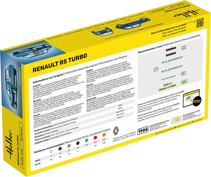 Nährwerte und Zutaten Heller STARTER KIT Renault R5 Turbo