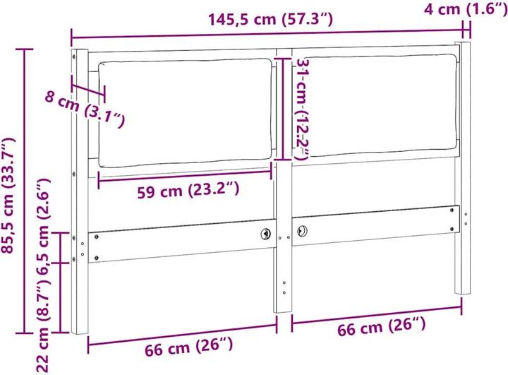 Image du produit vidaXL Kopfteil (8 x 145.50 x 85.50 cm)