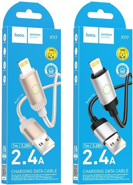 Immagine prodotto Hoco Cable Cable USB A to Lightning 2,4A 1 m X117 black (1 m, USB 3.2 Gen 1)
