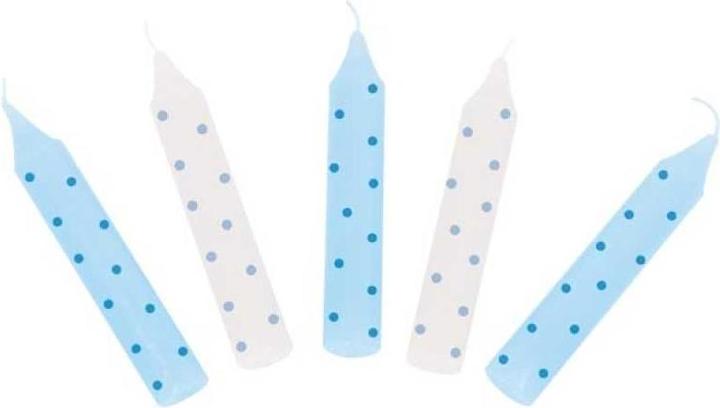 Immagine prodotto Goki Candele di compleanno bianche e blu a pois 10 pezzi (10 x)