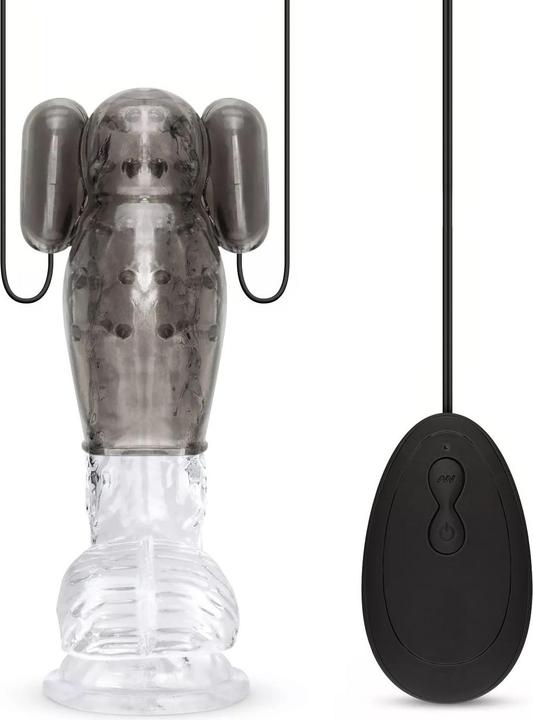 Easytoys Vibrating Penis Sleeve With Remote Control - Large