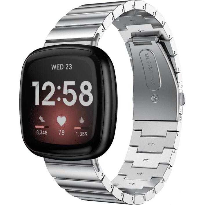 Strap-it Armband (Edelstahl, Versa 3), Uhrenarmband, Silber