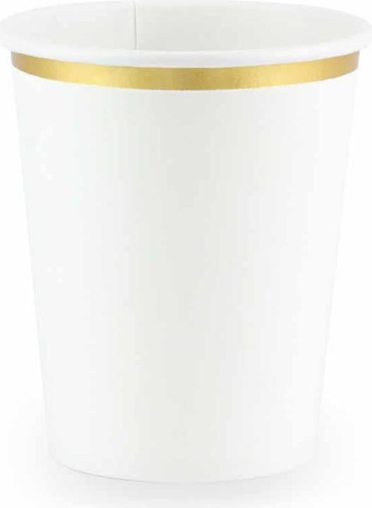 Partydeco Cups, white, 260 ml (1 pkt / 6 pc.) (6 x)
