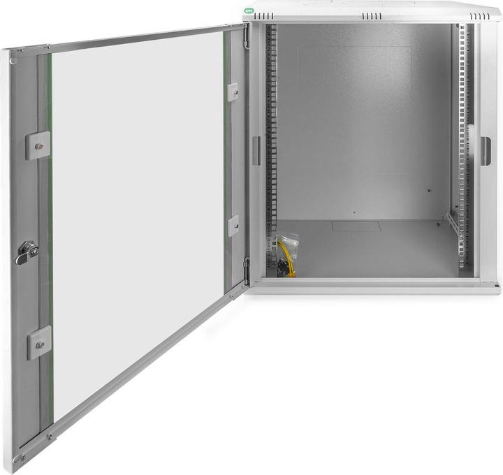 Actual product image Digitus 48,3cm 19inch wall cabinet 16HE SoHoline RAL7035 grey H816mmxW600mmxD450mm with glass door (16 RU, 19 inch rack)