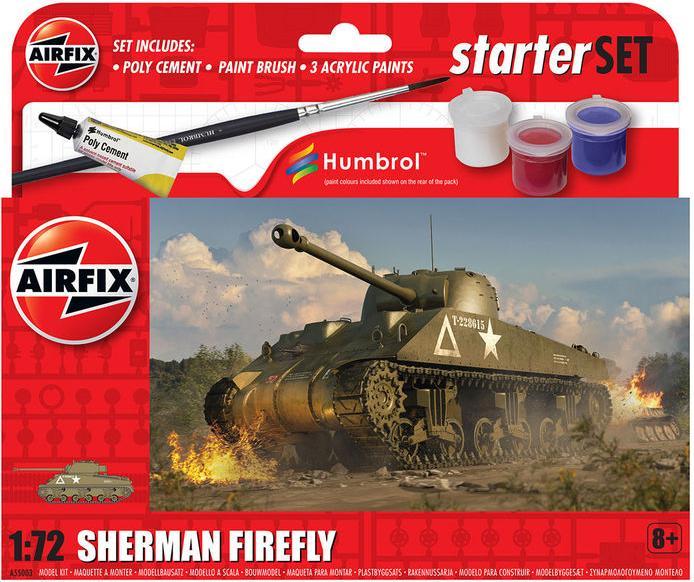 Produktbild Airfix Bausatz Panzer Sherman Firefly Anfänger Set 1:72