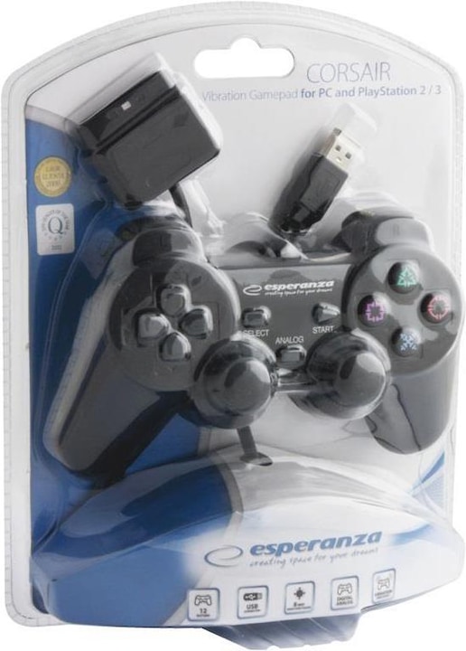 Actual product image Esperanza EG106 control panel, PS2 (PC, PS3)