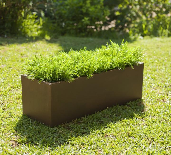 Produktbild Newgarden JARA 100 Pflanzkübel XXL gross eckig 100x35x32cm bronze 52L mit Wasserspeicher outdoor (100 x 35 x 32 cm)