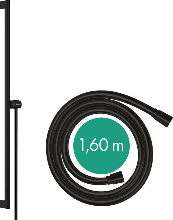 hansgrohe Unica shower rod S Puro 90 cm, Easy Slide shower head holder, Isiflex shower hose 160 cm