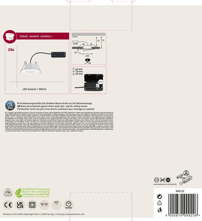 Label énergétique Paulmann Set Calla (680 lm)
