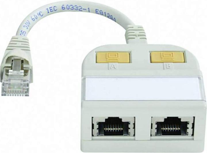 Actual product image Telegärtner TELEGAERTNER T-Adapter Cat5e Output to 100Base-T/ISDN (21.17.3039) (RJ45, RJ45 (2x))