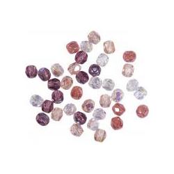 Rayher Glas Schliffperle, 4mm ø, antikrosé, 100 Stück