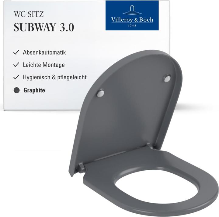 Produktbild Villeroy & Boch Subway 3.0 WC-Sitz, mit Absenkautomatik und abnehmbaren Sitz