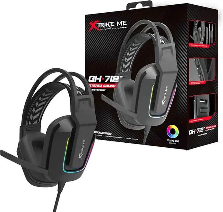 Actual product image Xtrike Me gamingowy zestaw słuchawkowy GH-712 Headset w/ Mic czarny/black (Cable)
