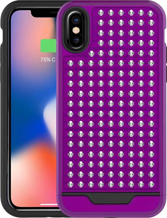 Zizo Star Diamond Hybrid Cover - iPhone X case (purple/black) (Apple iPhone X)